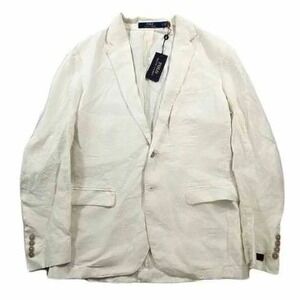 Polo Ralph Lauren Slub Linen Suit Jacket Mens Large Chic Cream Soft $398 NEW